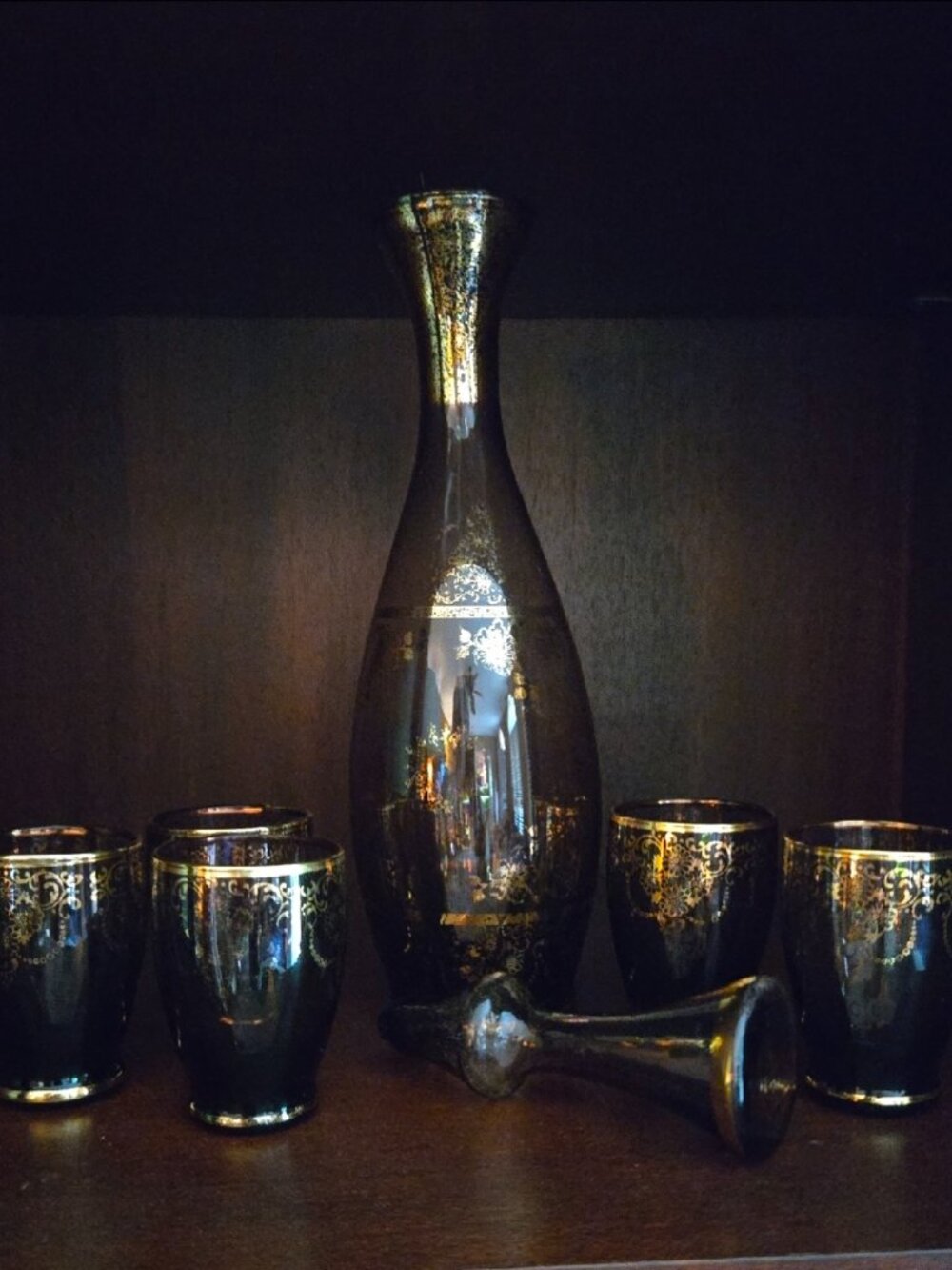 Vintage Italian Murano Glass Amethyst Decanter Set